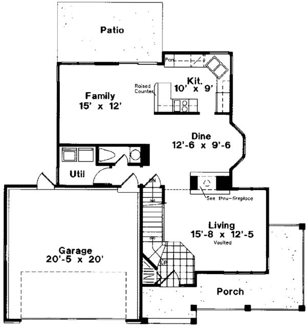 House Design - Country Floor Plan - Main Floor Plan #300-119