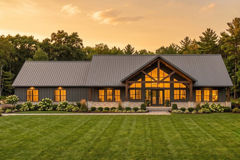 House Plan Design - Exterior - Front Elevation 2 for Barndominium House Plan #1089-78 - 3 bed, 3.5 bath