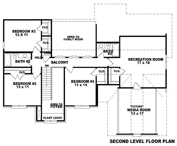 Traditional Style House Plan - 4 Beds 3.5 Baths 3045 Sq/Ft Plan #81-901 ...