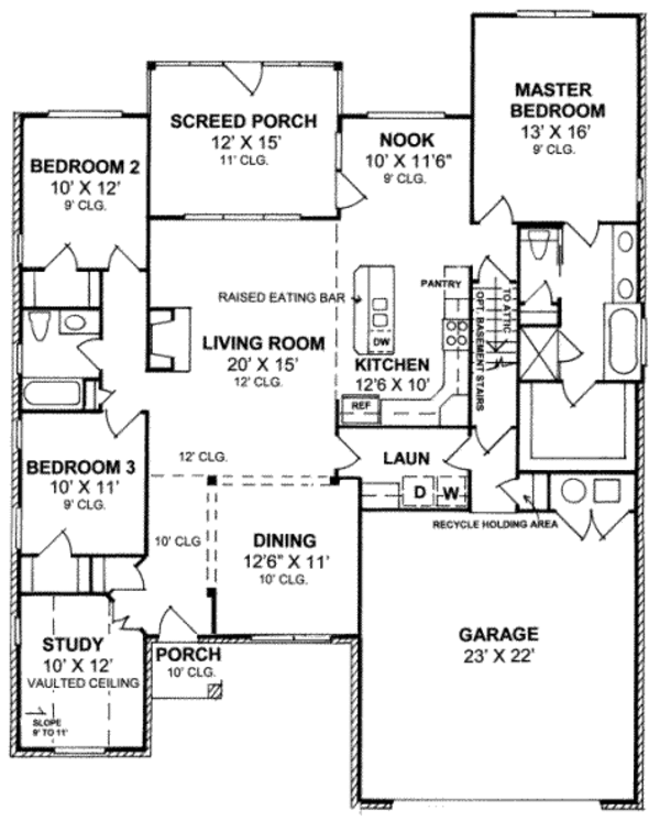 Dream House Plan - Traditional Floor Plan - Main Floor Plan #20-1593
