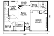 Traditional Style House Plan - 3 Beds 2 Baths 1317 Sq/Ft Plan #84-300 