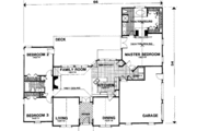 European Style House Plan - 3 Beds 2 Baths 2006 Sq/Ft Plan #56-156 