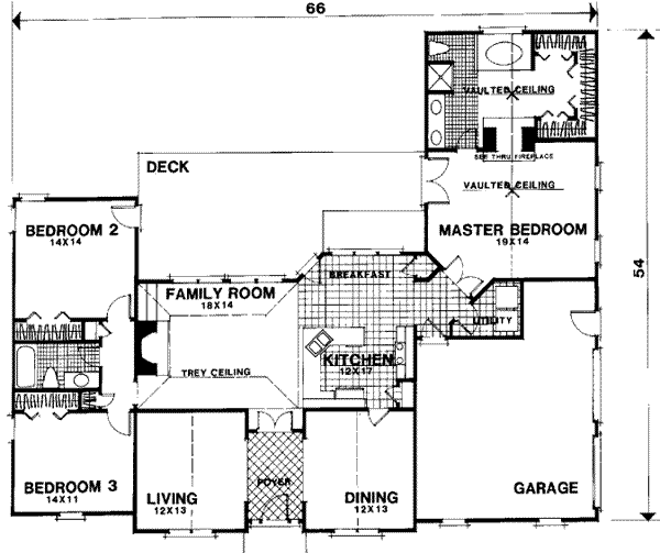 House Plan Design - European Floor Plan - Main Floor Plan #56-156
