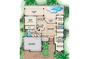 Mediterranean Style House Plan - 4 Beds 3 Baths 3733 Sq/Ft Plan #27-511 