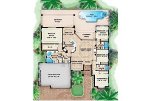 Floor Plan - Main Floor for Mediterranean House Plan #27-511 - 4 bed, 3 bath