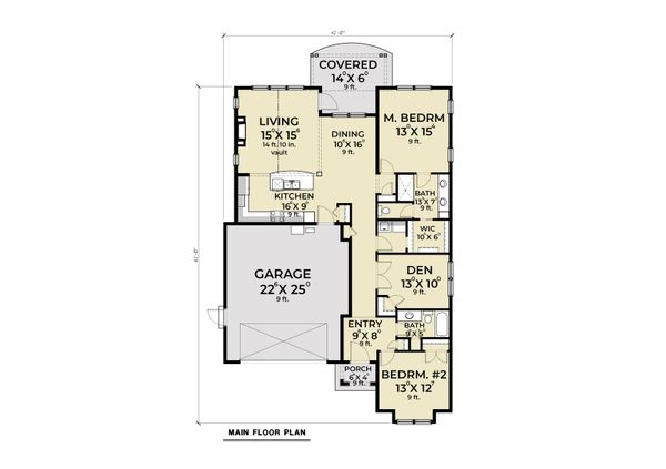 House Design - Cottage Floor Plan - Main Floor Plan #1070-123