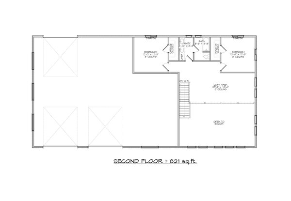 House Design - Barndominium Floor Plan - Upper Floor Plan #1084-8