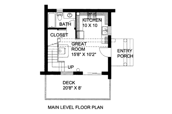 Floor Plan - Main Floor for Log House Plan #117-587, 1 bath