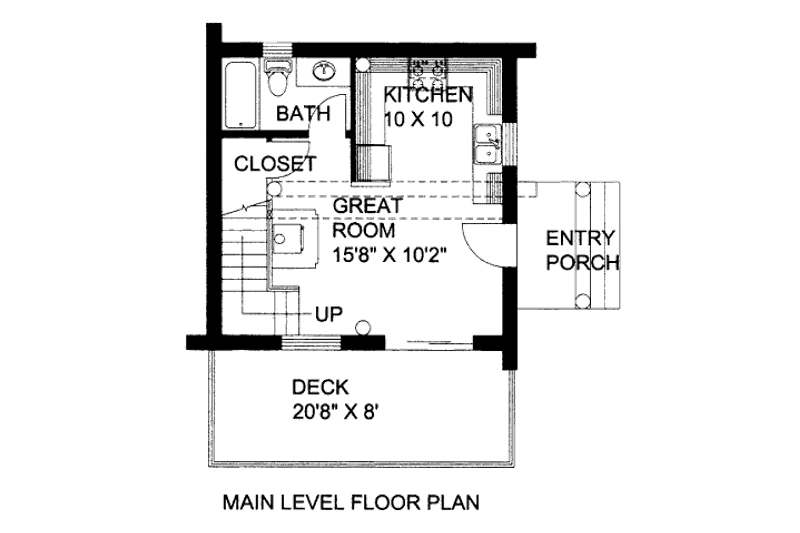Home Plan - Floor Plan - Main Floor for Log House Plan #117-587, 1 bath