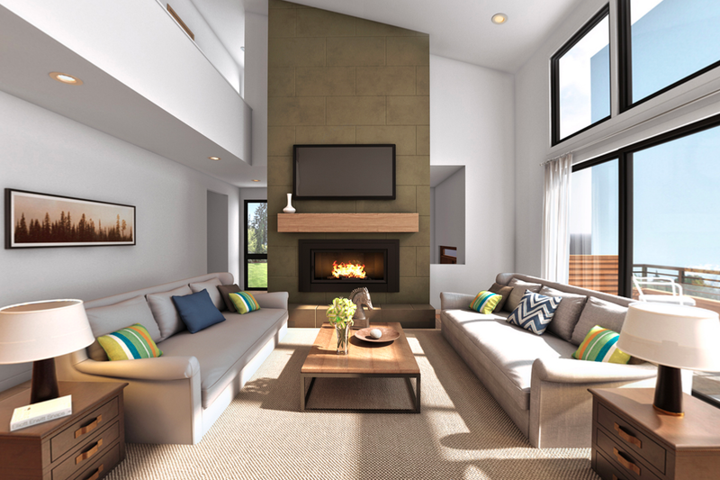 House Blueprint - Interior - Family Room for Contemporary House Plan #48-1009 - 3 bed, 2.5 bath