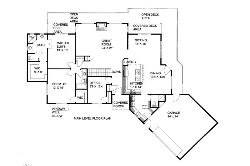 Dream House Plan - Floor Plan - Main Floor for Craftsman House Plan #117-960 - 3 bed, 4 bath