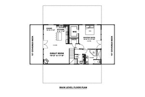 Floor Plan - Main Floor for Farmhouse House Plan #117-929 - 1 bed, 2 bath