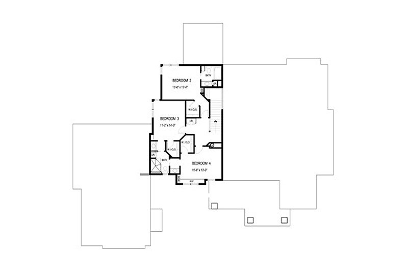 Architectural House Design - Floor Plan - Upper Floor for Craftsman House Plan #56-592 - 5 bed, 4 bath