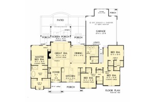Floor Plan - Main Floor for Ranch House Plan #929-1059 - 4 bed, 3.1 bath