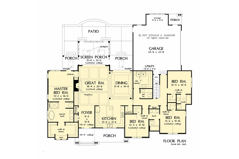 Home Plan - Floor Plan - Main Floor for Ranch House Plan #929-1059 - 4 bed, 3.1 bath