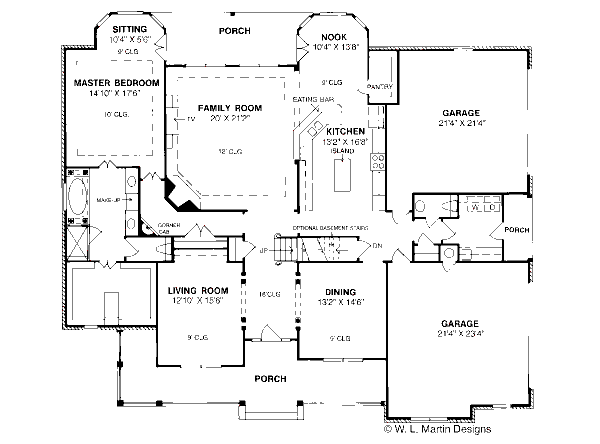 Country Floor Plan - Main Floor Plan #20-200
