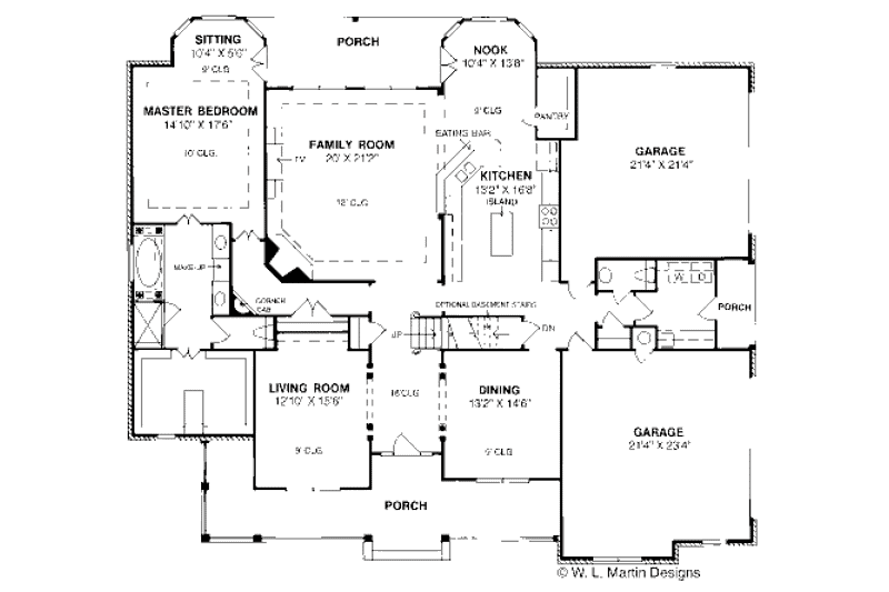 Home Plan - Floor Plan - Main Floor for Country House Plan #20-200 - 4 bed, 3.5 bath
