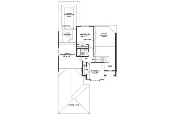 Floor Plan - Upper Floor for European House Plan #81-269 - 4 bed, 3 bath