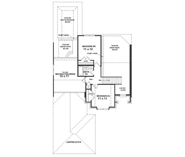 European Floor Plan - Upper Floor Plan #81-269