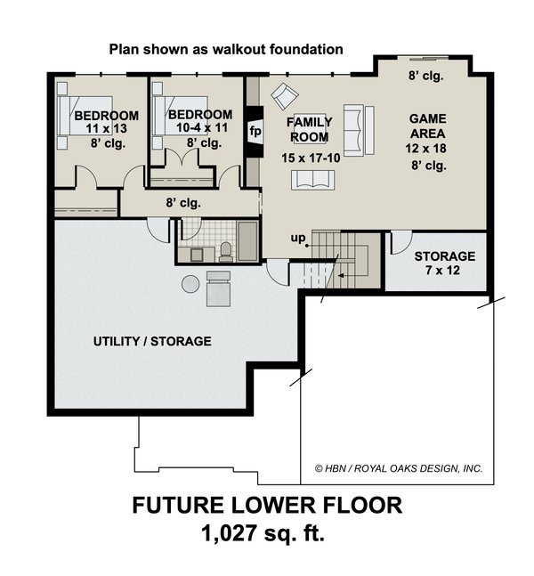 House Blueprint - Traditional Floor Plan - Lower Floor Plan #51-1180
