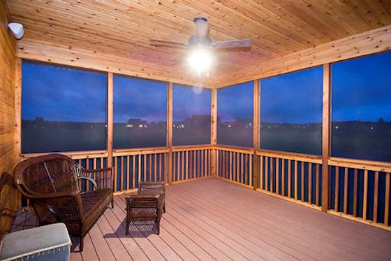 Screened porch photo of Craftsman style home