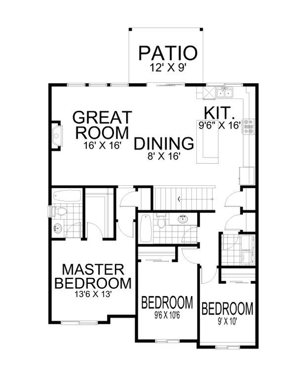 Contemporary Floor Plan - Upper Floor Plan #112-233