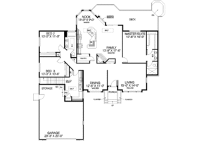 Floor Plan - Main Floor for Traditional House Plan #60-154 - 3 bed, 2 bath