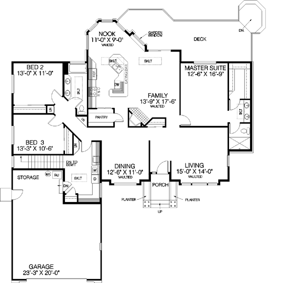 Traditional Floor Plan - Main Floor Plan #60-154