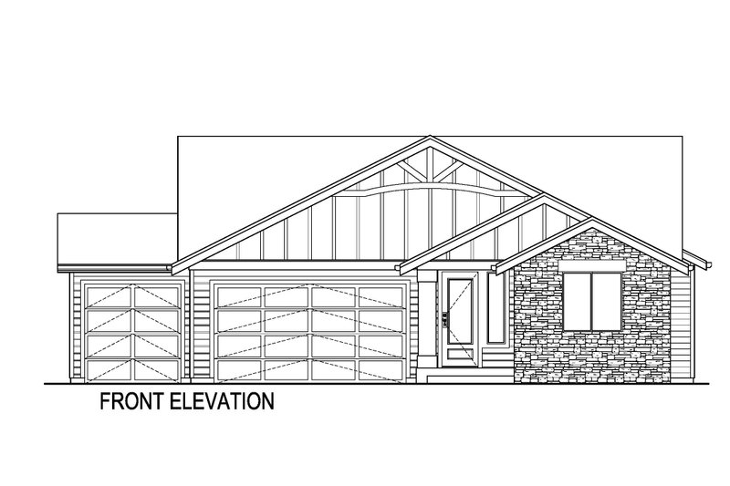 House Plan Design - Exterior - Front Elevation 3 for Ranch House Plan #569-75 - 3 bed, 2 bath