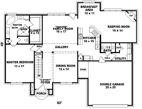 Traditional Floor Plan - Main Floor Plan #81-542