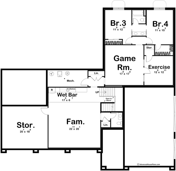 Home Plan - Modern Floor Plan - Lower Floor Plan #455-663