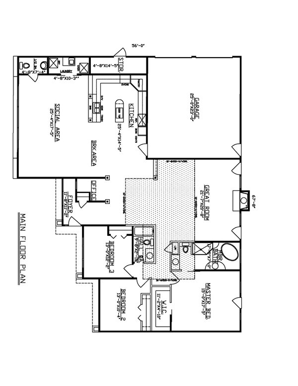 House Blueprint - Contemporary Floor Plan - Main Floor Plan #405-379