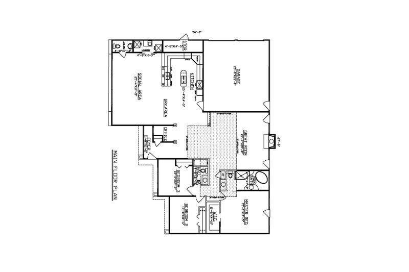 Dream House Plan - Floor Plan - Main Floor for Contemporary House Plan #405-379 - 3 bed, 2 bath
