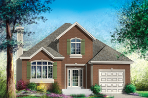 European Exterior - Front Elevation Plan #25-4660