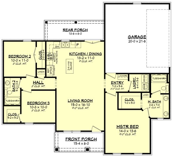 Architectural House Design - Farmhouse Floor Plan - Main Floor Plan #430-213