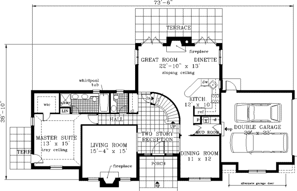 Colonial Floor Plan - Main Floor Plan #3-200