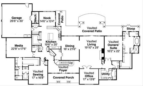 House Plan Design - European Floor Plan - Main Floor Plan #124-782
