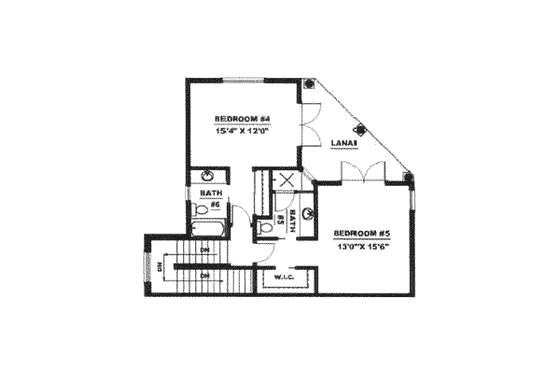 Floor Plan - Upper Floor for Mediterranean House Plan #27-203 - 5 bed, 5.5 bath