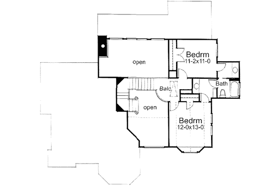 Floor Plan - Upper Floor for Country House Plan #120-108 - 3 bed, 2 bath