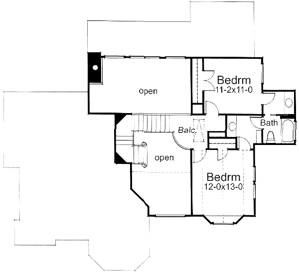 House Blueprint - Country Floor Plan - Upper Floor Plan #120-108