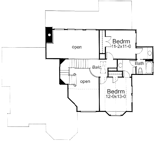 Country Floor Plan - Upper Floor Plan #120-108