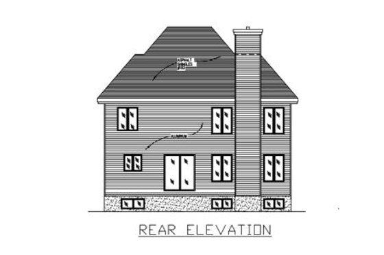 Exterior - Rear Elevation for European House Plan #138-316 - 3 bed, 1.5 bath