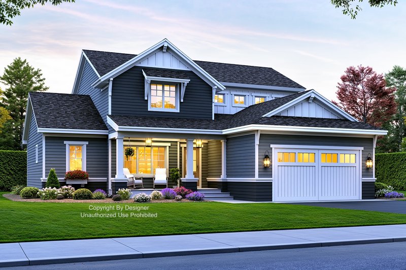 House Blueprint - Craftsman Exterior - Front Elevation Plan #51-1373
