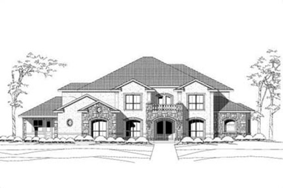 Exterior - Front Elevation for Colonial House Plan #411-119 - 4 bed, 4.5 bath