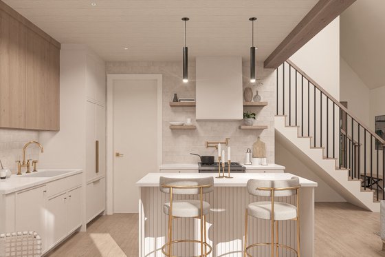 Interior - Kitchen 1 for Cabin House Plan #1114-2 - 2 bed, 2 bath