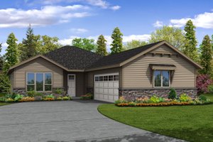 Ranch Exterior - Front Elevation Plan #124-1096
