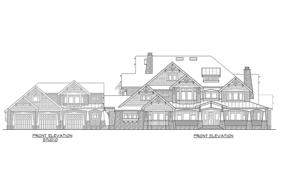 Exterior - Other Elevation 3 for Craftsman House Plan #132-218 - 7 bed, 8.5 bath