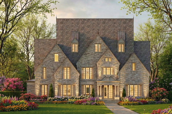 Exterior - Front Elevation 4 for Colonial House Plan #119-156 - 4 bed, 3.5 bath