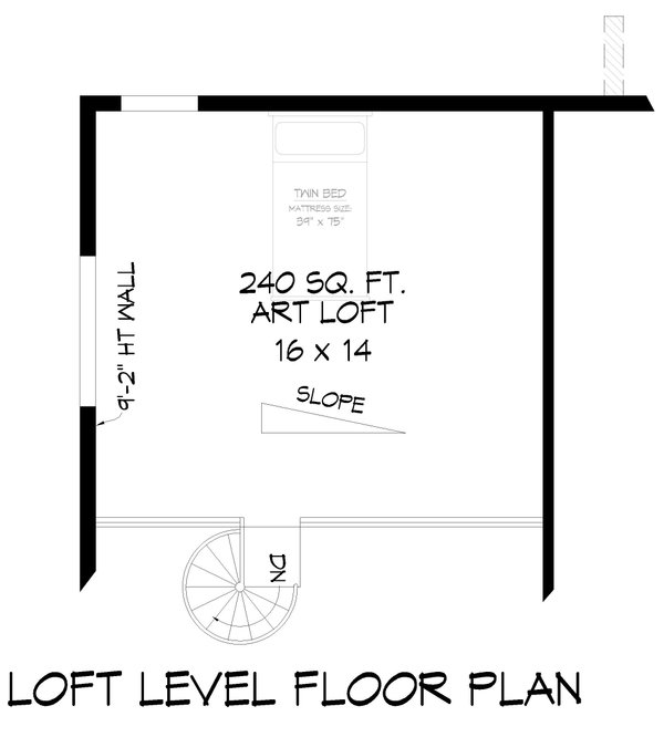 Southern Floor Plan - Upper Floor Plan #932-834