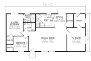 Adobe / Southwestern Style House Plan - 2 Beds 2 Baths 1322 Sq/Ft Plan #1-233 